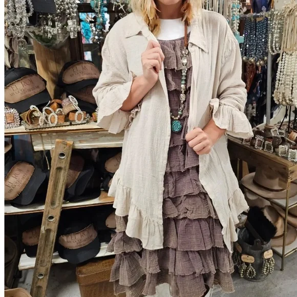 A Rare Bird Gauze Ruffle Dress - Picture 2 of 5